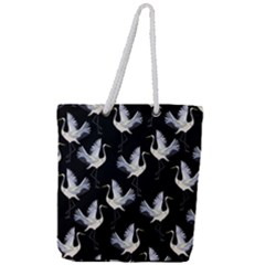 Crane Pattern Full Print Rope Handle Tote (large) by Bedest