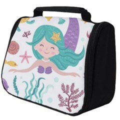 Set Cute Mermaid Seaweeds Marine In Habitants Full Print Travel Pouch (big)