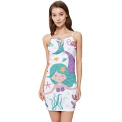 Set Cute Mermaid Seaweeds Marine In Habitants Summer Tie Front Dress by Bedest