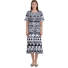 Boho Style Pattern Women s Cotton Short Sleeve Night Gown by Bedest