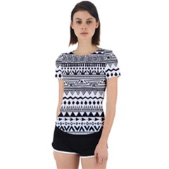 Boho Style Pattern Back Cut Out Sport T-shirt by Bedest