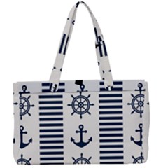 Nautical Seamless Pattern Vector Illustration Canvas Work Bag by Bedest