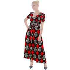 Dart Board Button Up Short Sleeve Maxi Dress by Dutashop