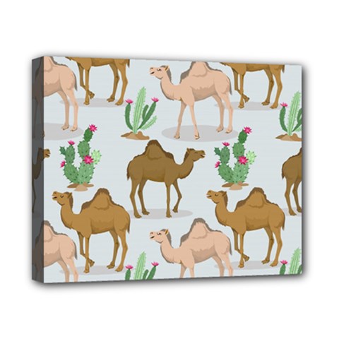 Camels Cactus Desert Pattern Canvas 10  X 8  (stretched)