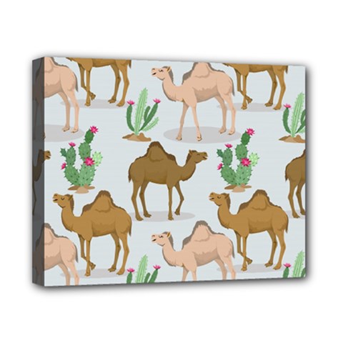 Camels Cactus Desert Pattern Canvas 10  x 8  (Stretched)