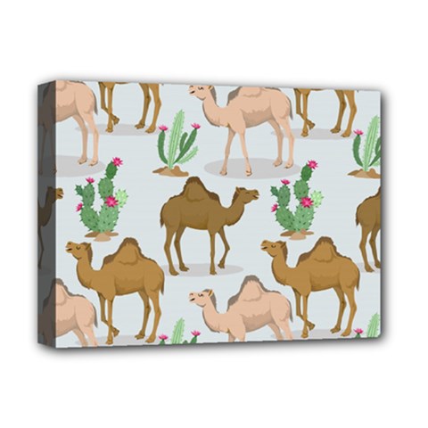 Camels Cactus Desert Pattern Deluxe Canvas 16  X 12  (stretched) 