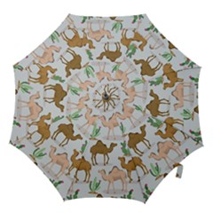 Camels Cactus Desert Pattern Hook Handle Umbrellas (Medium)