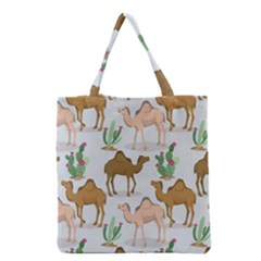 Camels Cactus Desert Pattern Grocery Tote Bag