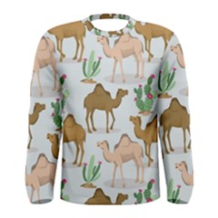 Camels Cactus Desert Pattern Men s Long Sleeve T-Shirt