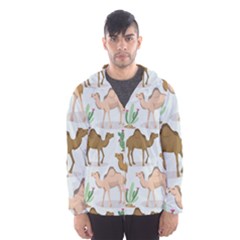 Camels Cactus Desert Pattern Men s Hooded Windbreaker