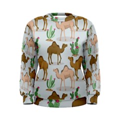 Camels Cactus Desert Pattern Women s Sweatshirt