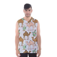 Camels Cactus Desert Pattern Men s Basketball Tank Top