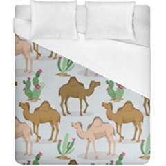 Camels Cactus Desert Pattern Duvet Cover (California King Size)