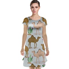 Camels Cactus Desert Pattern Cap Sleeve Nightdress