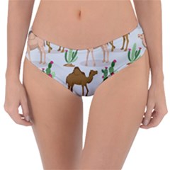 Camels Cactus Desert Pattern Reversible Classic Bikini Bottoms