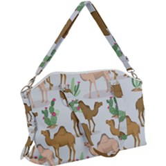 Camels Cactus Desert Pattern Canvas Crossbody Bag