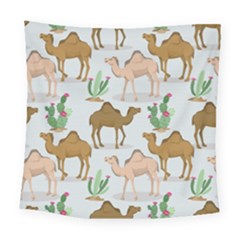 Camels Cactus Desert Pattern Square Tapestry (Large)