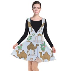 Camels Cactus Desert Pattern Plunge Pinafore Dress by Hannah976