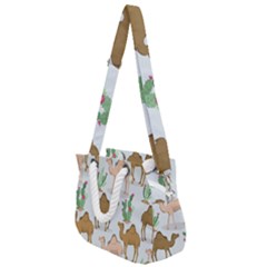 Camels Cactus Desert Pattern Rope Handles Shoulder Strap Bag