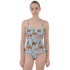 Camels Cactus Desert Pattern Sweetheart Tankini Set