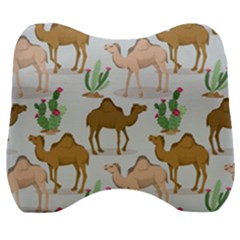 Camels Cactus Desert Pattern Velour Head Support Cushion