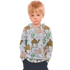 Camels Cactus Desert Pattern Kids  Overhead Hoodie