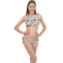 Camels Cactus Desert Pattern Cross Front Halter Bikini Set View1