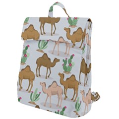 Camels Cactus Desert Pattern Flap Top Backpack