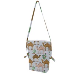 Camels Cactus Desert Pattern Folding Shoulder Bag