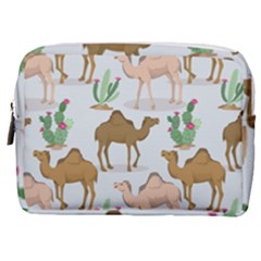 Camels Cactus Desert Pattern Make Up Pouch (Medium)