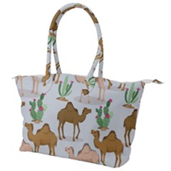 Camels Cactus Desert Pattern Canvas Shoulder Bag