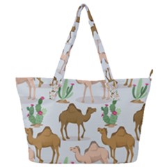 Camels Cactus Desert Pattern Full Print Shoulder Bag