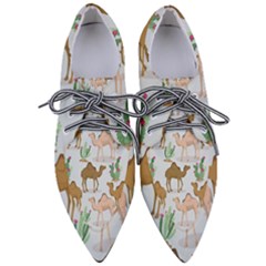 Camels Cactus Desert Pattern Pointed Oxford Shoes