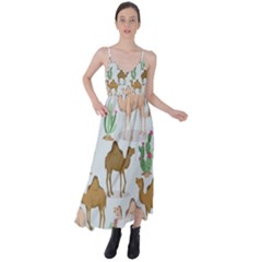 Camels Cactus Desert Pattern Tie Back Maxi Dress by Hannah976