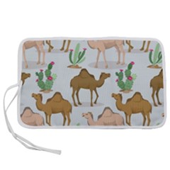 Camels Cactus Desert Pattern Pen Storage Case (L)