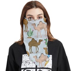 Camels Cactus Desert Pattern Face Covering Bandana (Triangle)