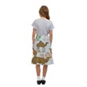 Camels Cactus Desert Pattern Kids  Ruffle Flared Wrap Midi Skirt View4