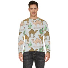 Camels Cactus Desert Pattern Men s Fleece Sweatshirt