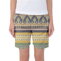 Seamless Pattern Egyptian Ornament With Lotus Flower Women s Basketball Shorts