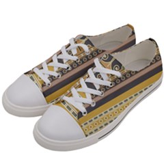 Seamless Pattern Egyptian Ornament With Lotus Flower Men s Low Top Canvas Sneakers by Hannah976