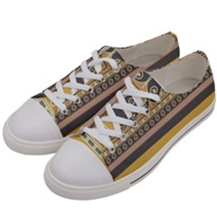 Seamless Pattern Egyptian Ornament With Lotus Flower Women s Low Top Canvas Sneakers by Hannah976