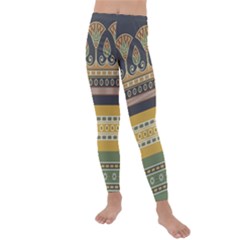 Seamless Pattern Egyptian Ornament With Lotus Flower Kids  Lightweight Velour Leggings