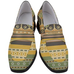 Seamless Pattern Egyptian Ornament With Lotus Flower Women s Chunky Heel Loafers by Hannah976