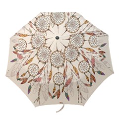 Coloured Dreamcatcher Background Folding Umbrellas by Hannah976