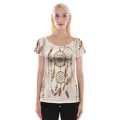 Coloured Dreamcatcher Background Cap Sleeve Top