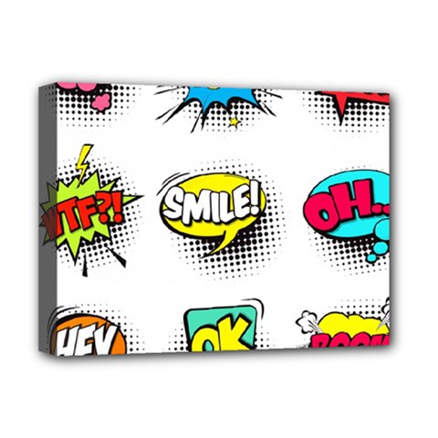 Set Colorful Comic Speech Bubbles Deluxe Canvas 16  x 12  (Stretched) 