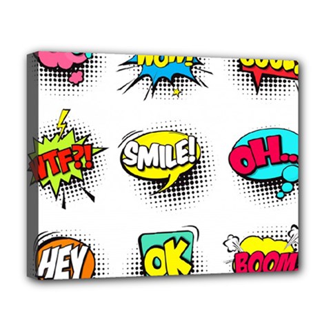 Set Colorful Comic Speech Bubbles Deluxe Canvas 20  x 16  (Stretched)