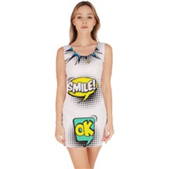 Set Colorful Comic Speech Bubbles Bodycon Dress