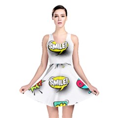 Set Colorful Comic Speech Bubbles Reversible Skater Dress