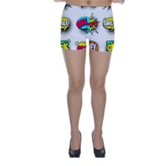 Set Colorful Comic Speech Bubbles Skinny Shorts